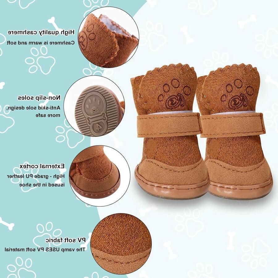 Hondenlaarzen voor Buiten Winterse Paw Protection Warm en Antislip Schoenen voor Kleine Honden en Puppies
