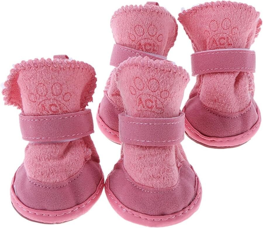 Hondenlaarzen voor Kleine Honden Bescherming voor Pootjes Winter Snowboots Antislip Pluche Hondenboots Ideaal voor Sportieve Activiteiten