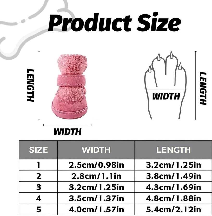 Hondenlaarzen 4-Pack Waterdichte en Antislip Schoenen voor Kleine Honden met Comfortabele Pootkussens