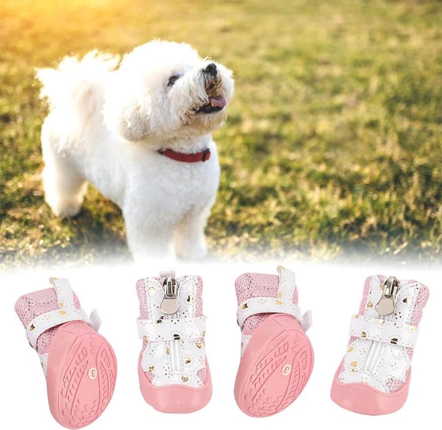 Hondenschoenen Antislip Hondenschoenen Kleine Honden met Ademend Mesh-ontwerp Hondenschoenen Voor Kleine Honden (3 Grootte)