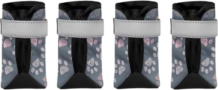 Hondenlaarzen Hondenschoenen Buitenactiviteiten Antislip en warm Set van 4 Hondenpoot