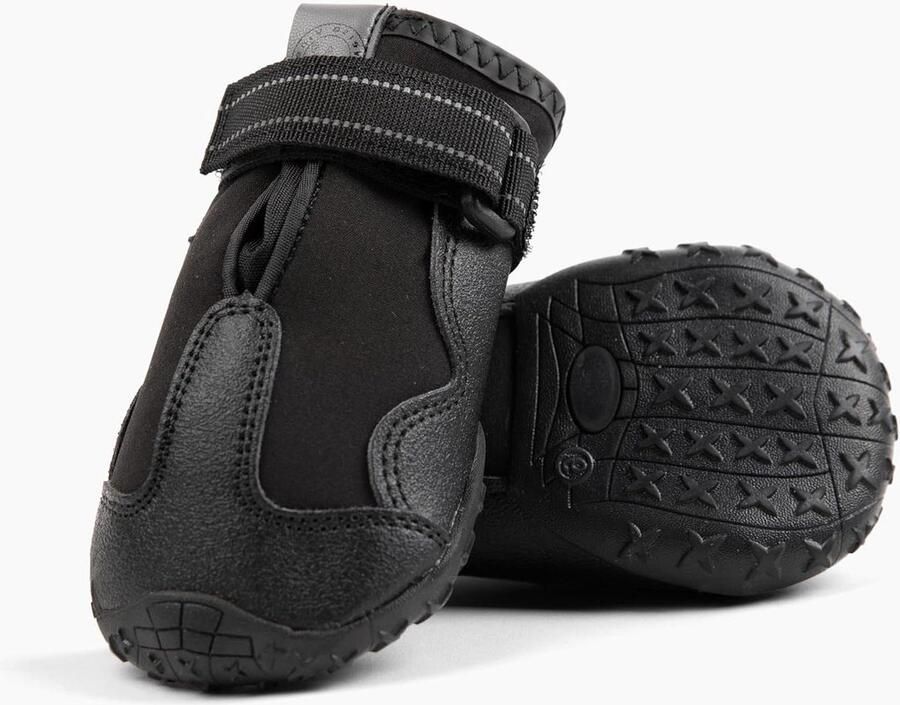 Hondenschoenen Hondenlaarsjes Outdoor avontuur Antislip zool 4 stuks Zwart