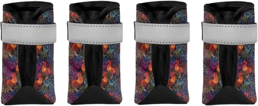 Hondenschoenen Hondenlaarzen Pootbeschermers Bescherming Poten Antislip Zool 4 Stuks Zwart