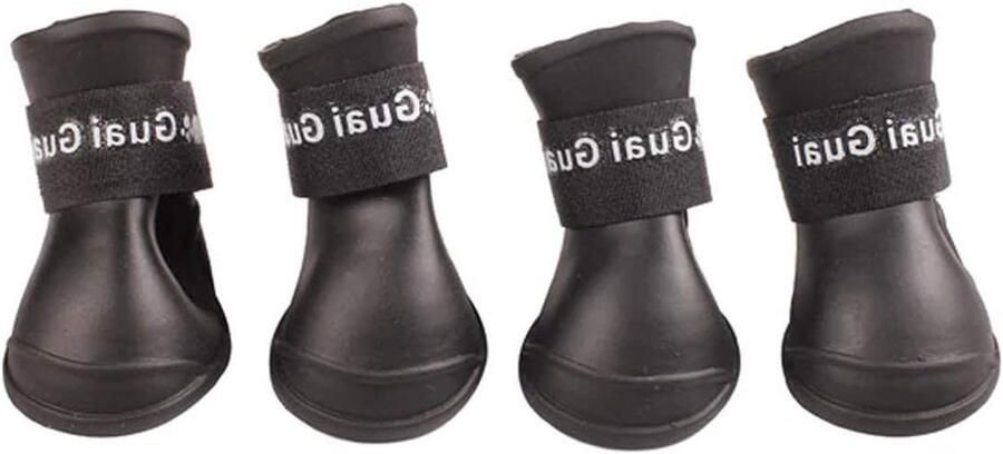 Hondenschoenen Hondenlaarsjes Pootbeschermers Bescherming Pootjes Waterdicht Ontwerp L 57x Zwart