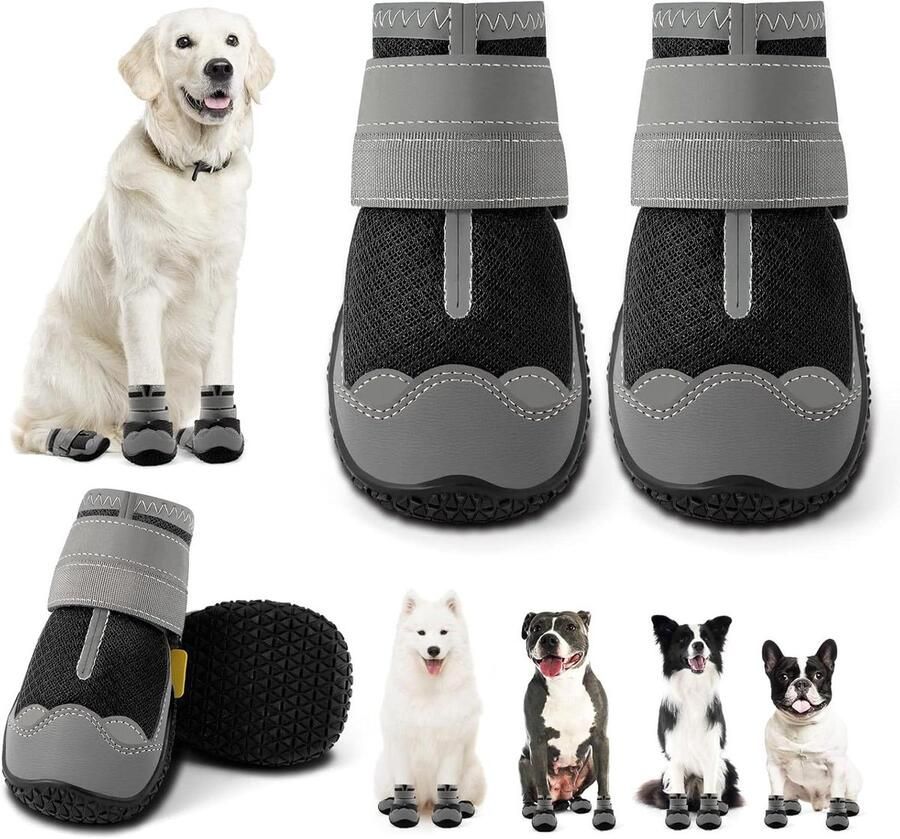 Hondenschoenen Hondenlaarsjes Pootbeschermers Honden Uitlaten Ade d Materiaal 4 stuks Zwart