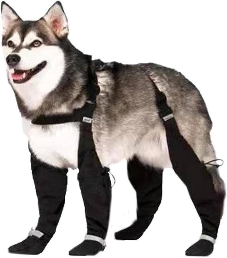 Hondenschoenen Hondenlaarsjes Pootbeschermers Poten Bescher Waterdicht Antislip Voor Grote Honden Zwart