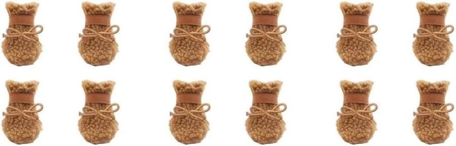 Hondenschoenen Hondenlaarsjes Pootbeschermers Poten Bescher Waterdicht en Warm 5.5x Bruin