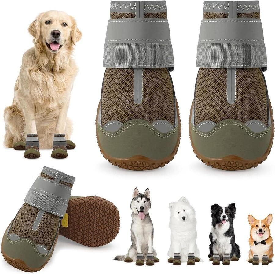 Hondenschoenen Hondenlaarzen Pootbeschermers Outdoor Wandelen Comfortabel Ade d Mesh 8 Maten Zwart