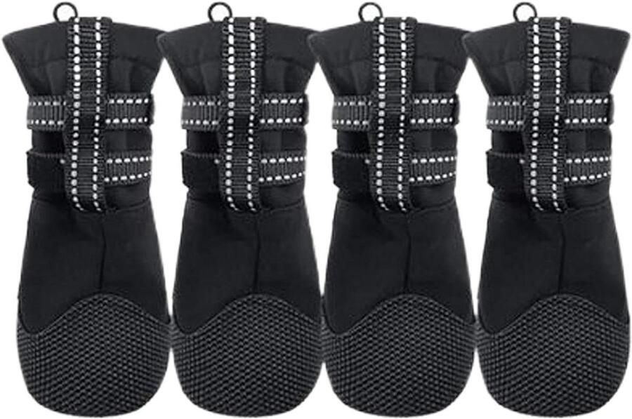 Hondenschoenen Huisdierschoenen Potenbeschermers Outdoor Wandelingen Antislip Versterkte Zool Maat M Zwart