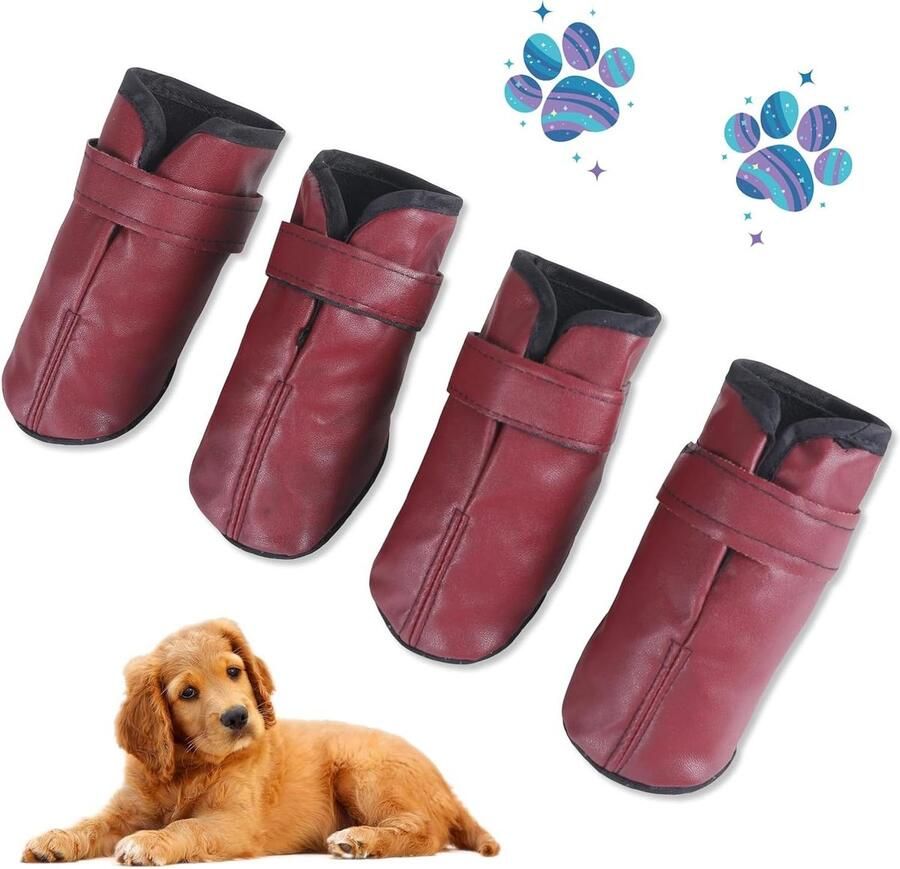 Hondenschoenen Pootbeschermers Wandelen Buiten Robuuste Antislipzool Voor Grote Honden Zwart