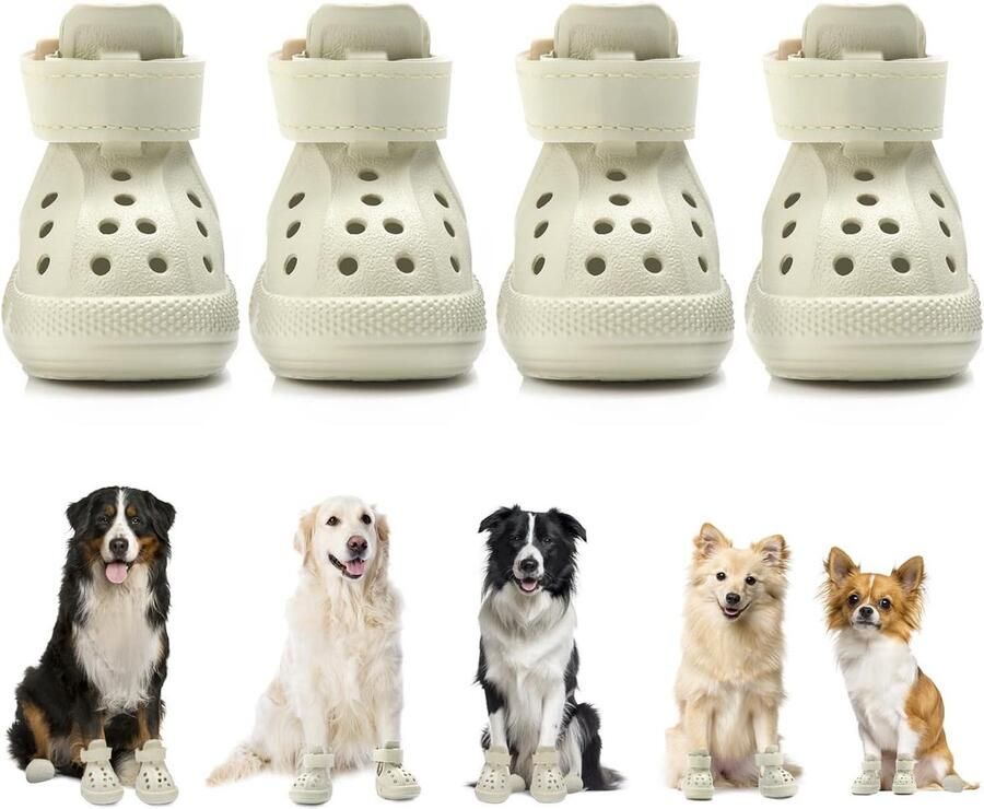 Hondenschoenen Pootbeschermers Zomerse Wandelingen Ade d Antislip 4 Stuks Wit