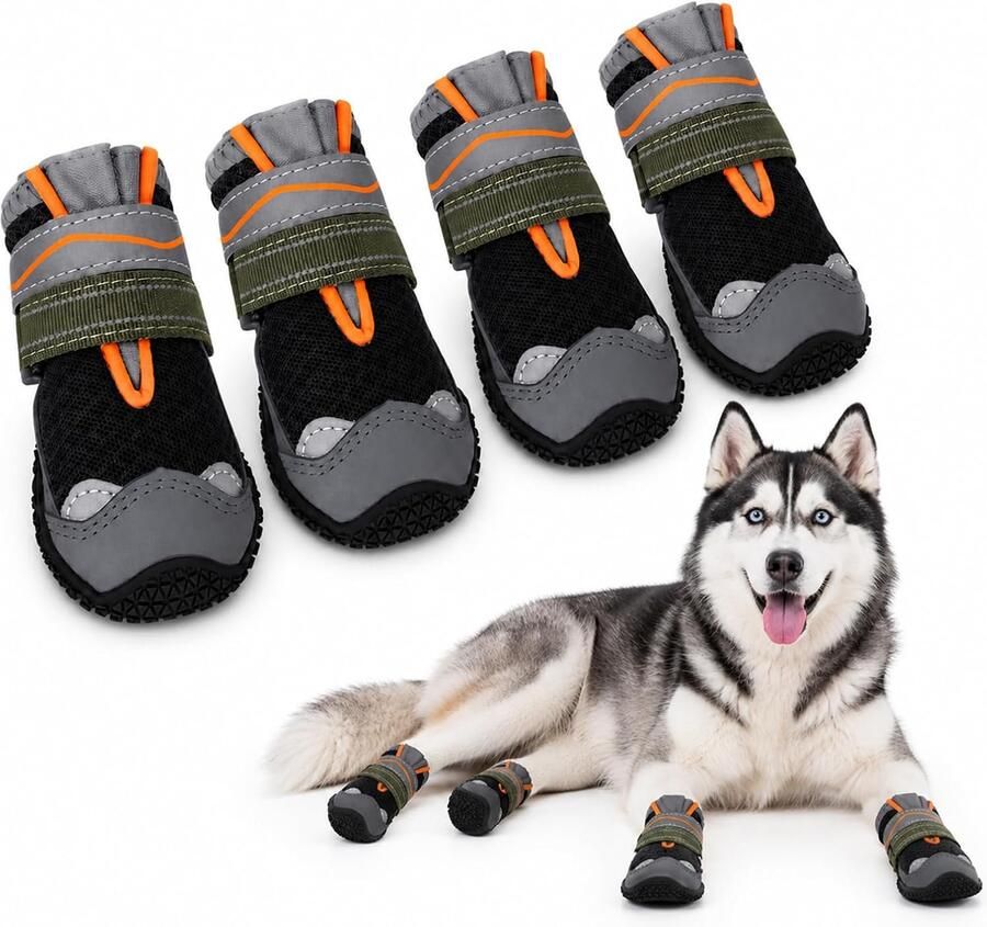 Hondenschoenen pootbescherming 4 stuks ademende hondenschoenen