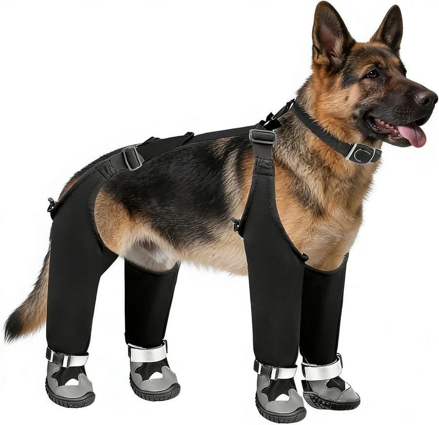 Hondenlaarzen Pootbeschermers Buitenwandelingen Waterdicht antislip XXL Zwart