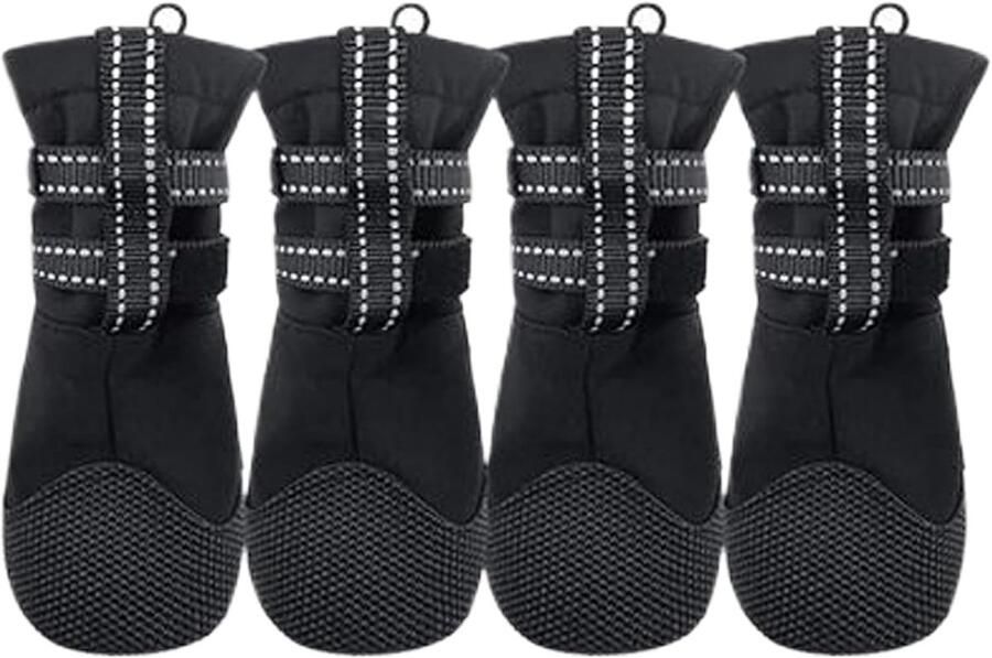 Hondenschoenen Set Pootbeschermers Outdoor Avonturen Antislip Zolen Maat L Zwart