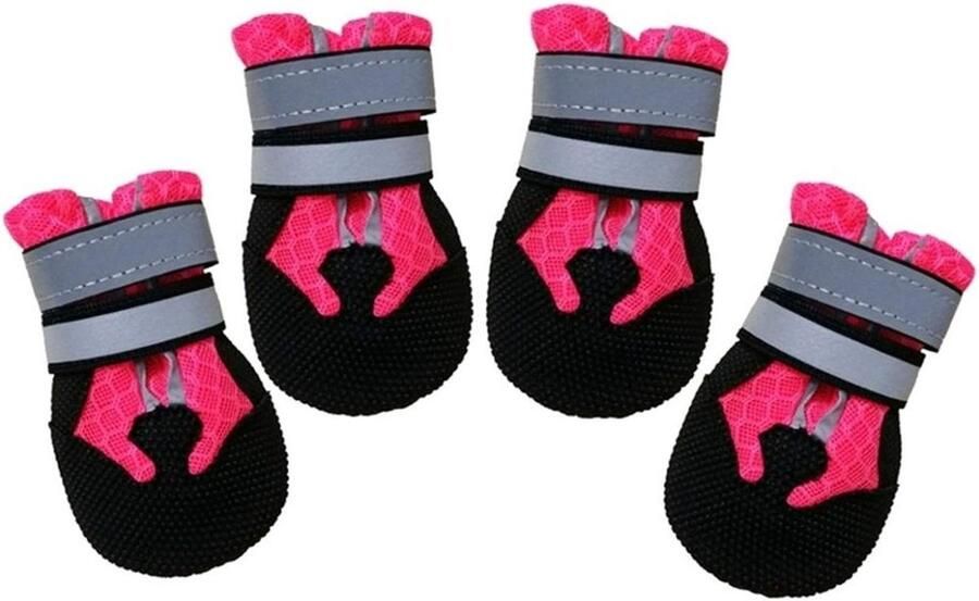 Hondenschoenen Set Puppy Laarsjes Outdoor Wandelen Waterdicht Anti-slip XXL Roze