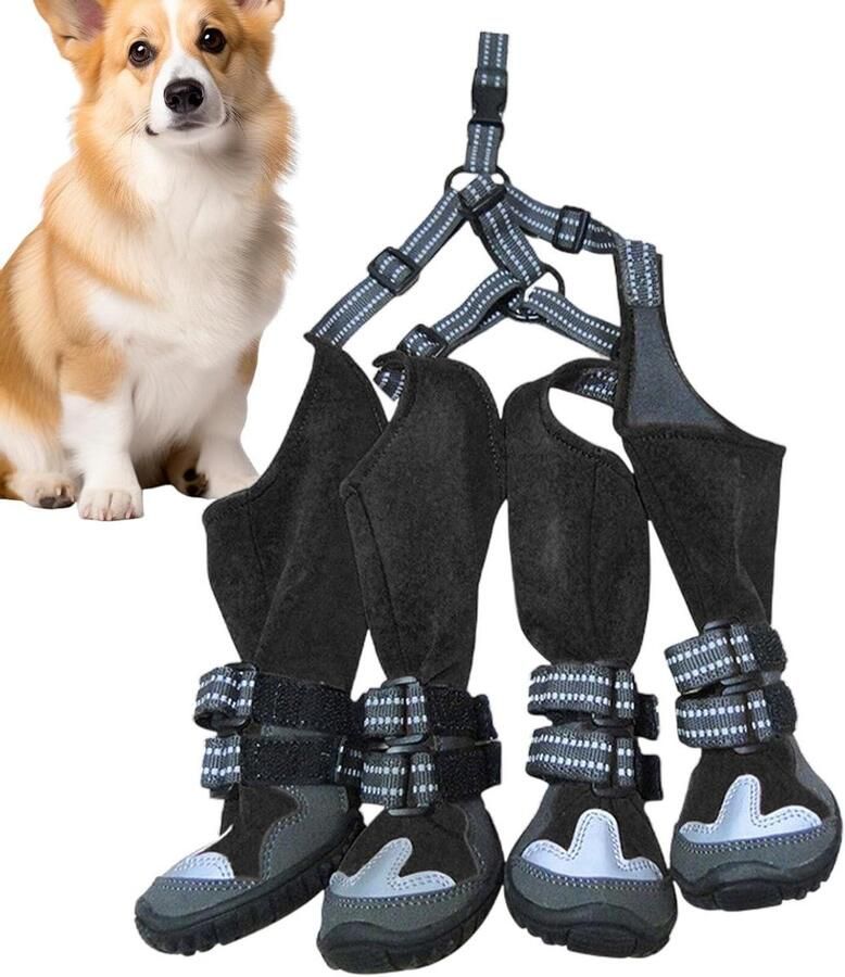 Hondenschoenen Voetbeschermers Honden Outdoor Wandelen Antislip Waterdicht Maat XXL Meerkleurig