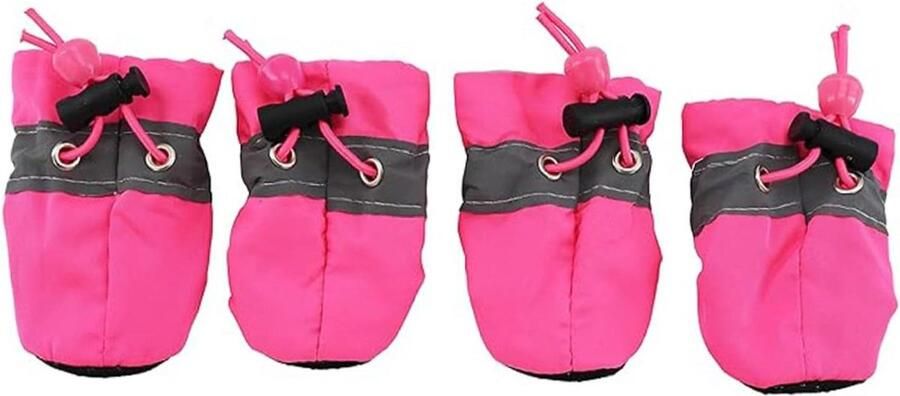 Hondenschoenen Winterlaarzen Poten beschermen Waterdicht en antislip 4 stuks Roze
