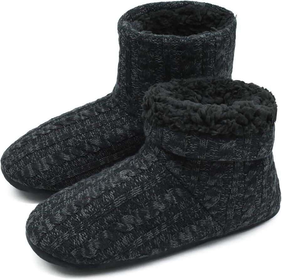 Hoogwaardige gevoerde pantoffels voor heren warme antislip winterhuisschoenen voor outdoor indoor bontlaarzen vilten pantoffels huissokken mannen pluche pantoffels voor binnen