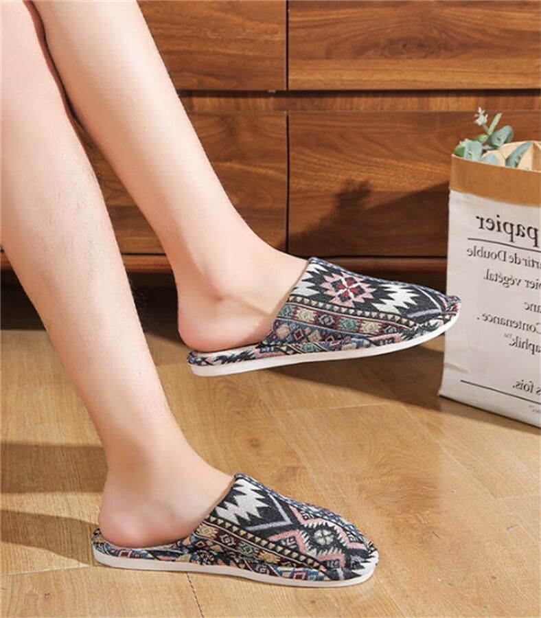 Hoogwaardige pantoffels voor dames winterpatroon wasbare gastenslippers uniseks antislip