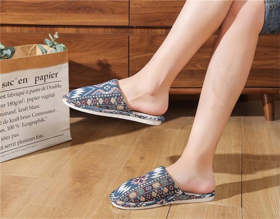 Hoogwaardige pantoffels voor dames winterpatroon wasbare gastenslippers uniseks antislip