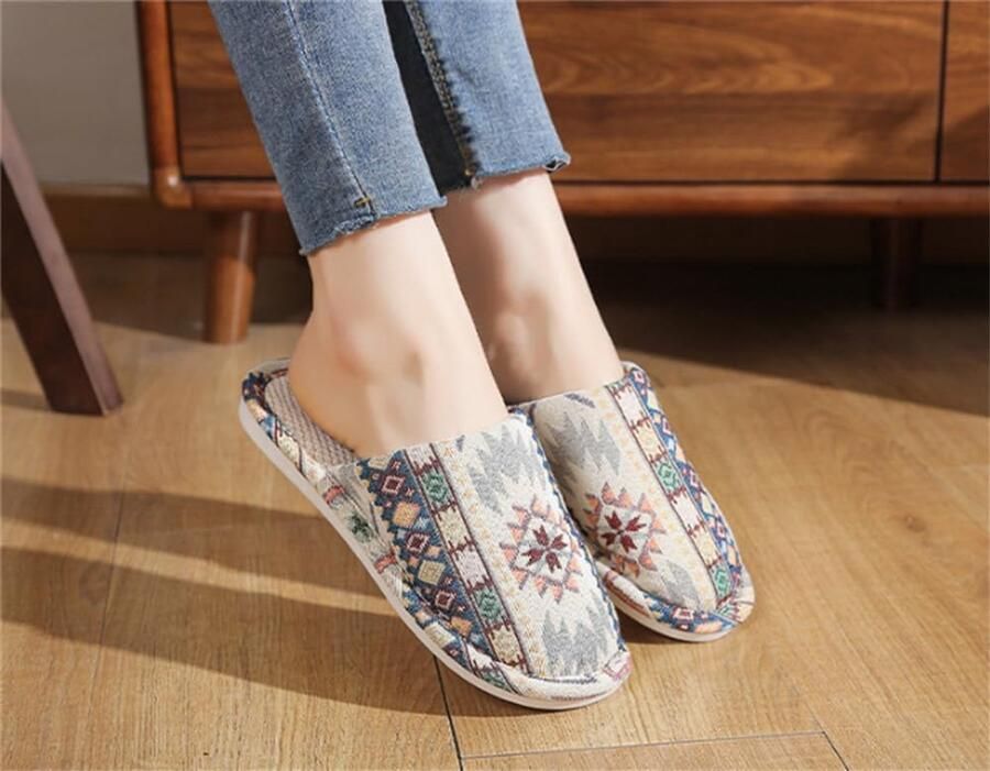 Hoogwaardige pantoffels voor dames winterpatroon wasbare