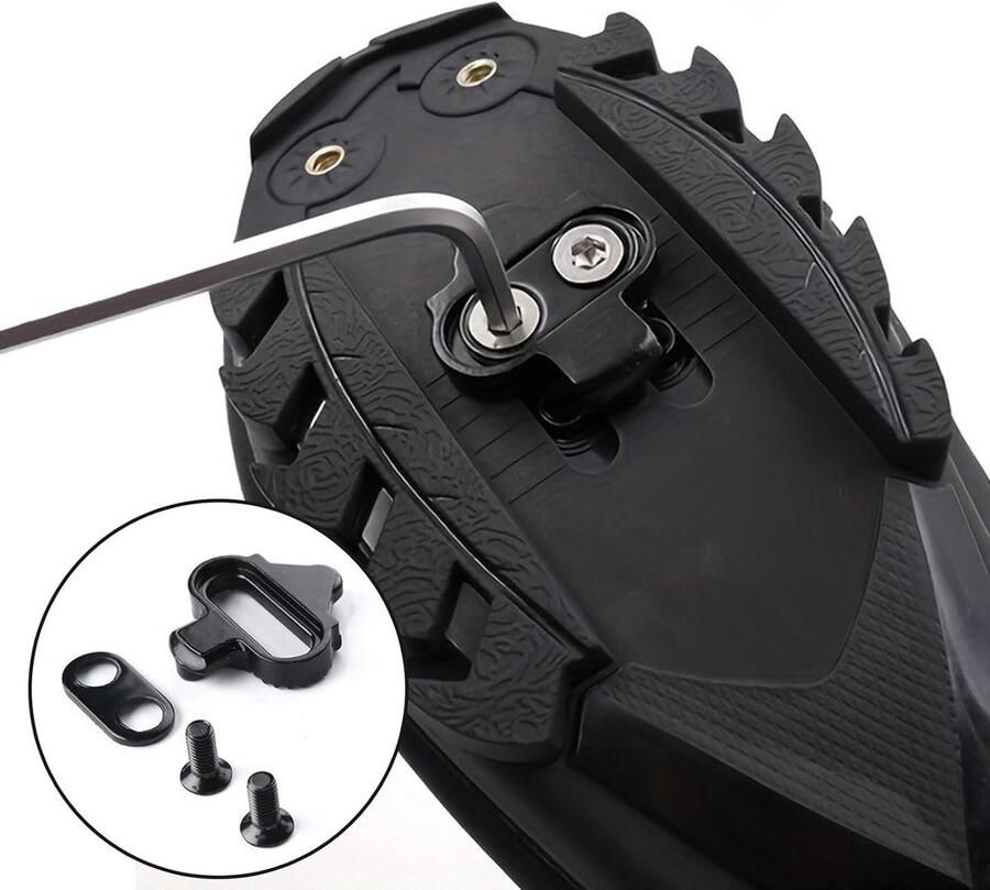 Hoogwaardige SPD Cleats voor Fietsschoenen Verstelbare Tension Ideaal voor Mountainbikes en Indoor Cycling 2 Paar in Zwart