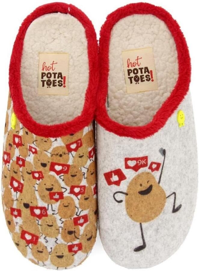 Hot Potatoes dames Oulart Slippers grijs