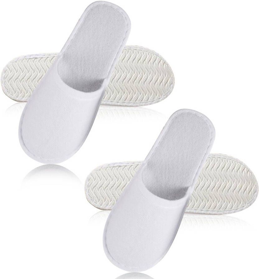 Hotel Slippers Disposable Shoes Guest Slippers Terry Cloth Slippers for and One Size Disposable Slippers for Wedding White 37 EU White