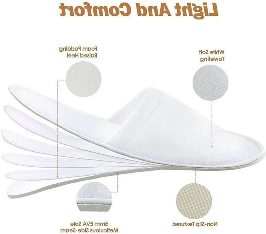 Hotel Slippers Gasten Slippers Comfort Bieden Wegwerp Ontwerp 20 Paren Wit