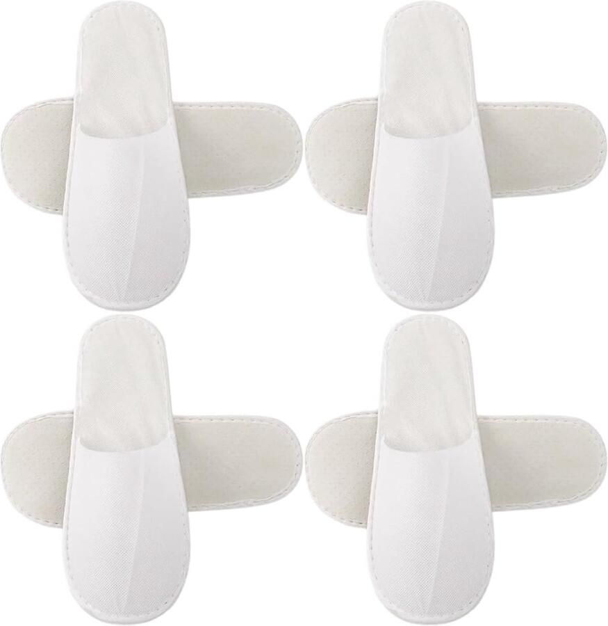 Hotelslippers Set Gastenpantoffels Wegwerp Wellness Reizen Antislip Zachte Zool 4 Paar Wit