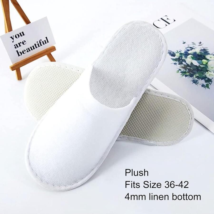 Hotelslippers Set van 6 pairs badslipper wegwerpschoenen gastenpantoffels witte pantoffels universele