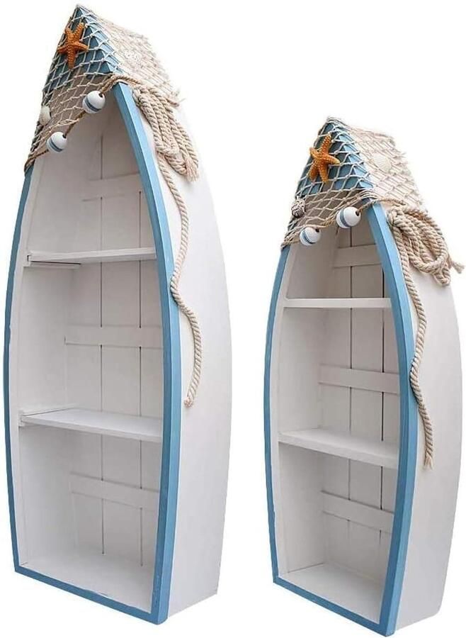 Houten Boot Decoratie Nautische Plank Strandthema Inrichting Afneembare Plank Wit