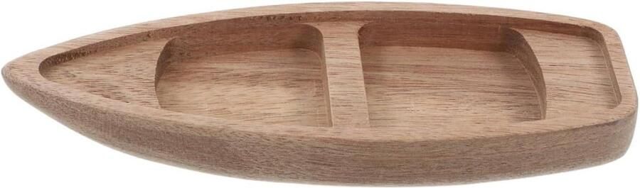 Houten boot model Houten scheepje Woondecoratie Natuurlijk hout Kaki