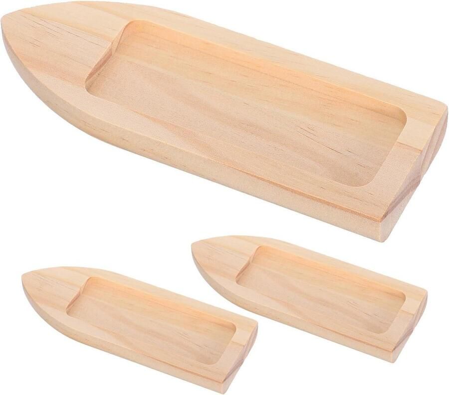 Houten Boot Modellen Mini Zeilboten Maritieme Decoratie Natuurlijke Houtafwerking Lichtbruin