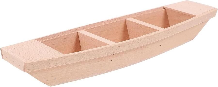 Houten boot speelgoed Decoratie boot Huis decoreren Handgemaakte kwaliteit lengte Houtkleur