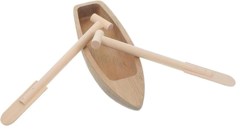 Houten Bootje Speelgoed Miniatuur Houten Boot Decoratie Knutselen Handgemaakt Met Peddel