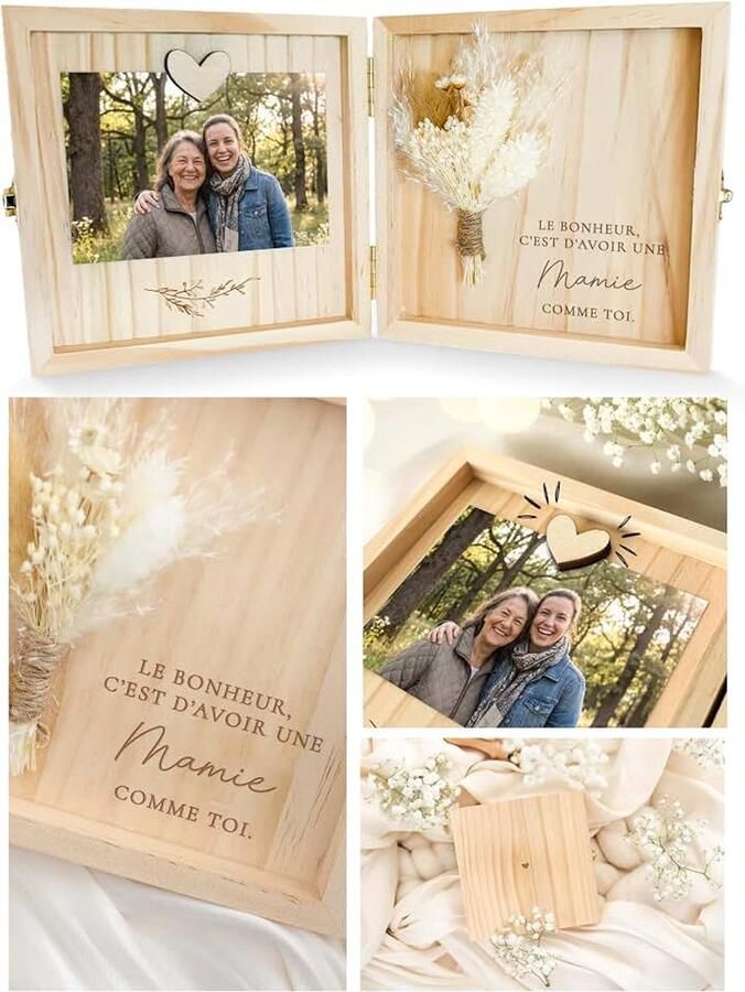 Houten cadeaubox Le bonheur c'est d'avoir une mamie comme toi
