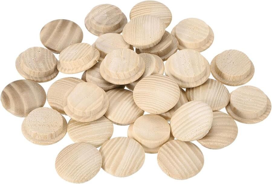 Houten gatstop 25 stuks 23 x 18 mm ronde kop hardhout meubelstop schroefgatstop voor meubels tafels stoelen kasten