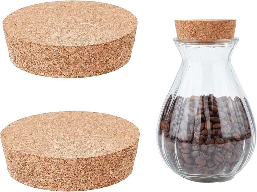 Houten kurkdeksels voor potten grote taps toelopende kurkstoppen wijnflesstoppen platte kop bung houten vervangende stop voor glazen flessen inblikkende potten en aardewerk