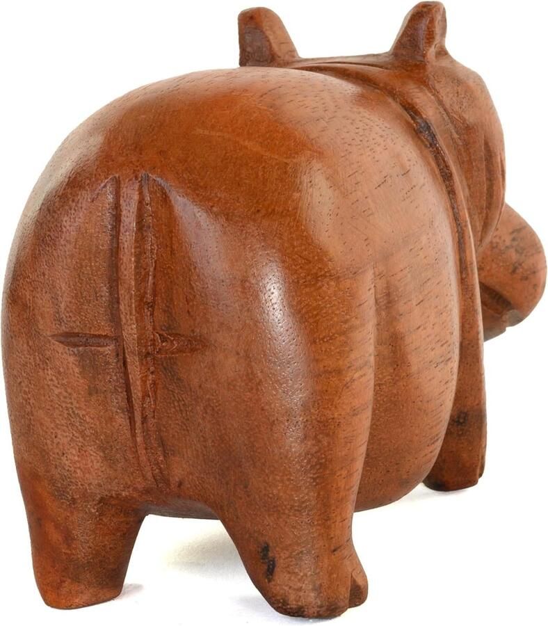 Houten Nijlpaard Ornament Decoratief Beeldje voor Huis & Tafel Unieke Home Decor Gift