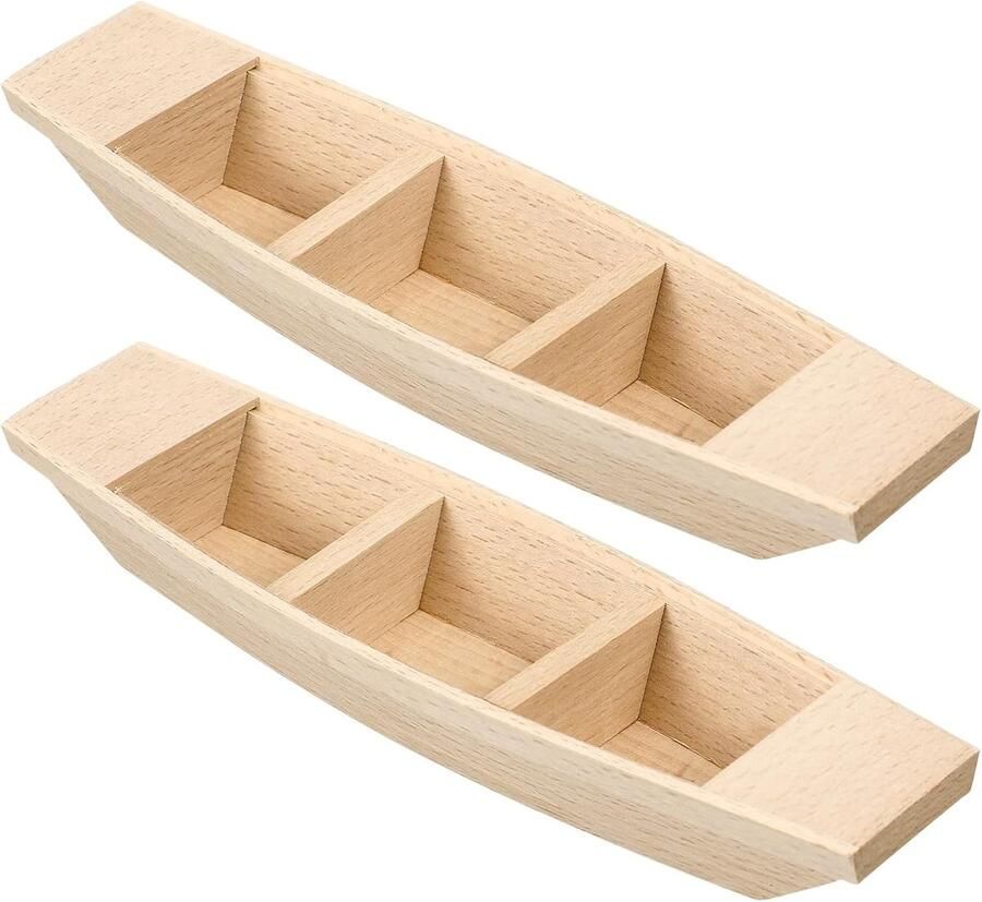 Houten Roeibootmodel Speelgoedbootjes Knutseldecoratie Natuurlijk Hout Beige
