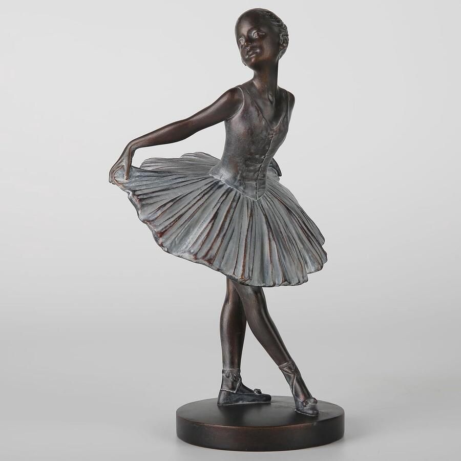 Houtsnijwerk Ballerina dansend meisje beeldje (bronzen dansen)