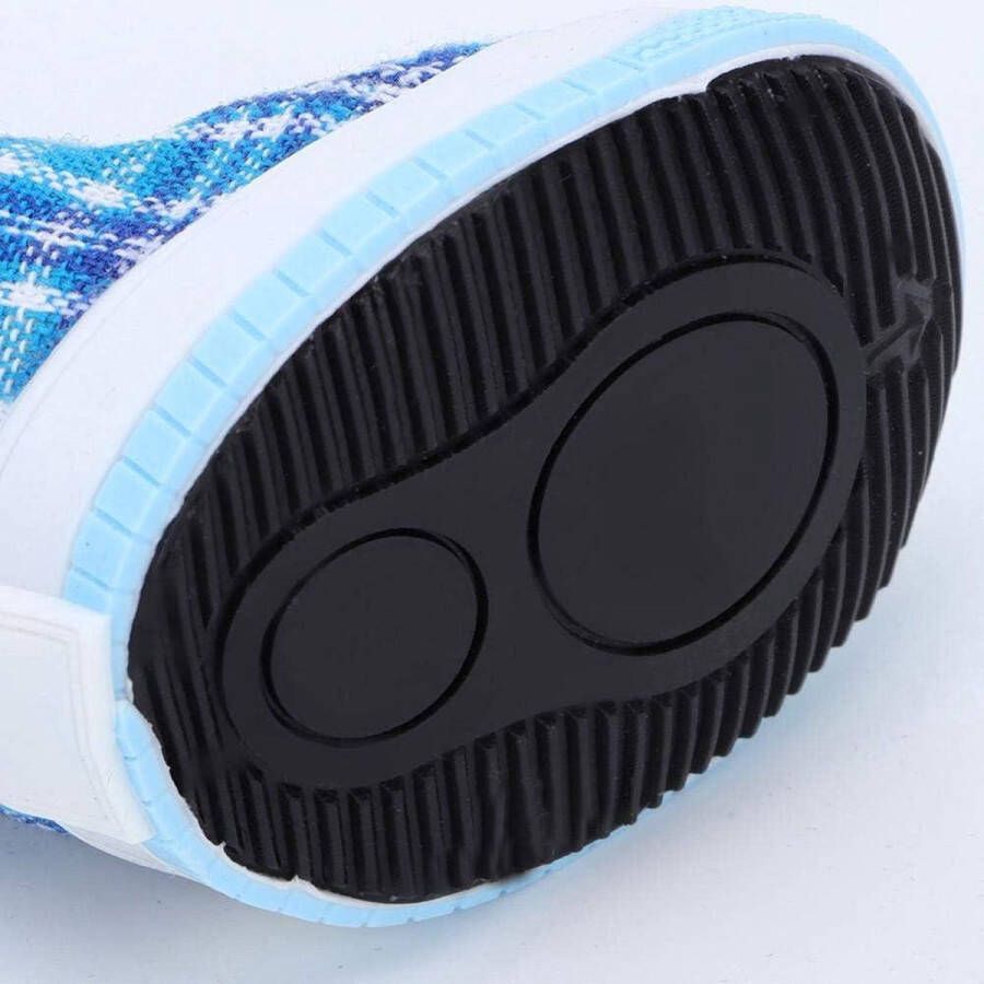 Huisdier hond sportschoenen puppy loopschoenen blauw antislip zachte doek outdoor ademende puppy sneakers anti-slip zool 4 stuks