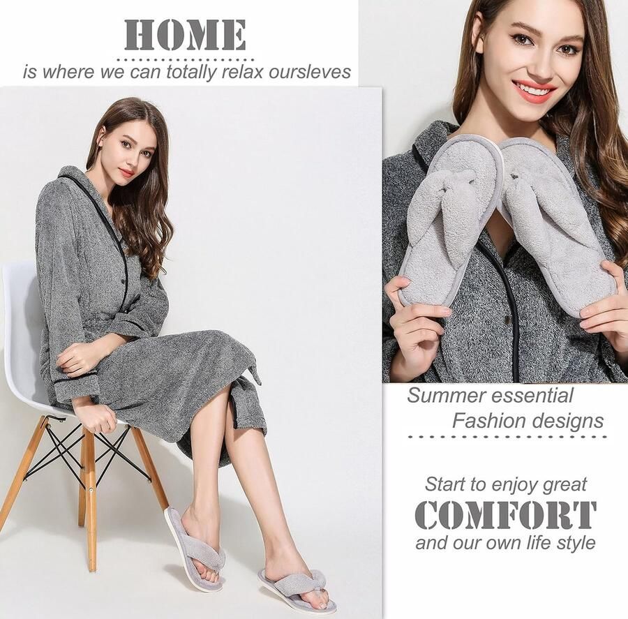 Huispantoffels koraal fleece teenslippers voor dames