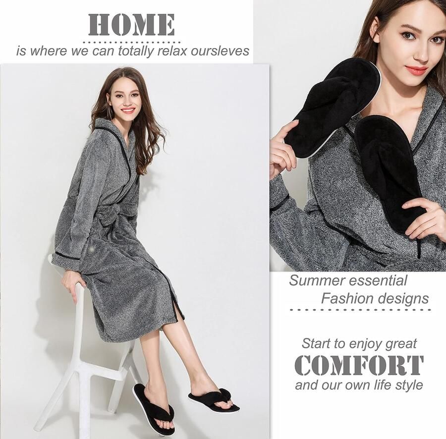 Huispantoffels koraal fleece teenslippers voor dames