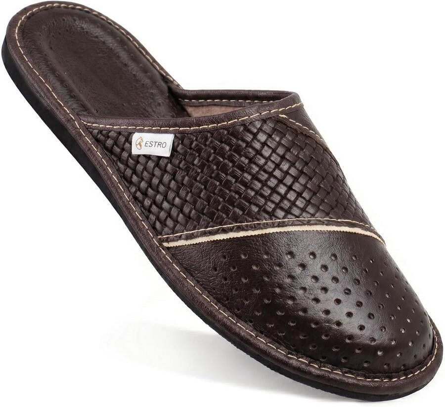 Heren Slippers Leer Instapmodel Comfortabel voor Thuis ShopVlot