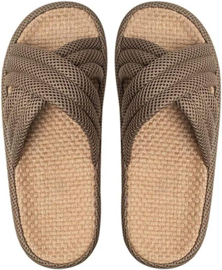 Huisslippers Katoen vlas Binnen en buiten Ade d en zacht Bruin
