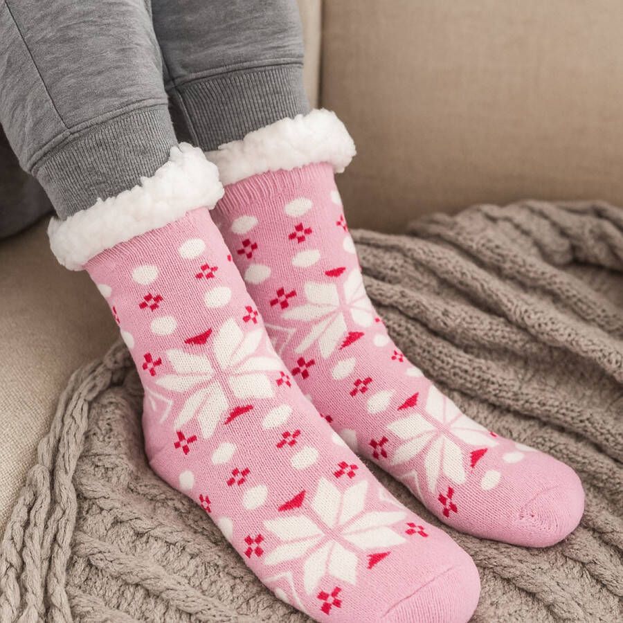 Merkloos Sans marque Huissokken hoog model Roze