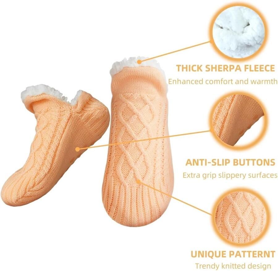 Huttensokken voor de winter warme pantoffelsokken antislip wintersokken voor en 1 paar