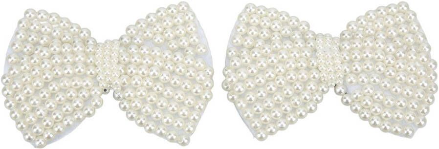 Hztyyier 2 stuks parel schoen bloem schoenclips vrouwen sieraden decoratieve schoenclips strass decoraties bedels gesp bruiloft accessoires voor laarzen sandalen